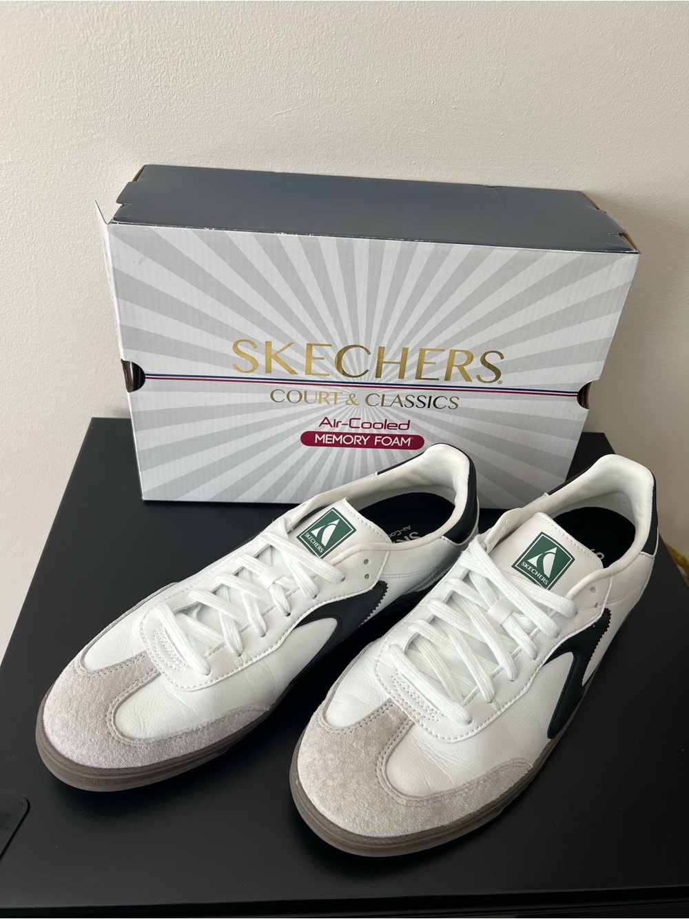 Skechers Court & Classics Hotshot Pyke Sneakers | White Black | Men’s 11